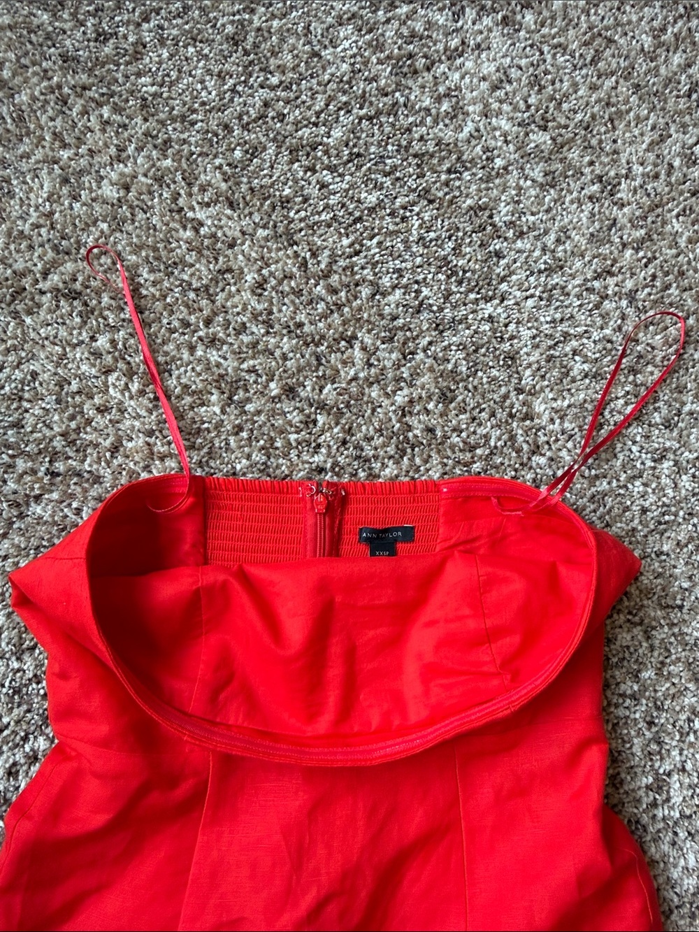 Ann Taylor Strapless Coral Peplum Top - Picture 6 of 6